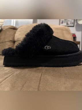 UGG Black Plush Shearling Slide